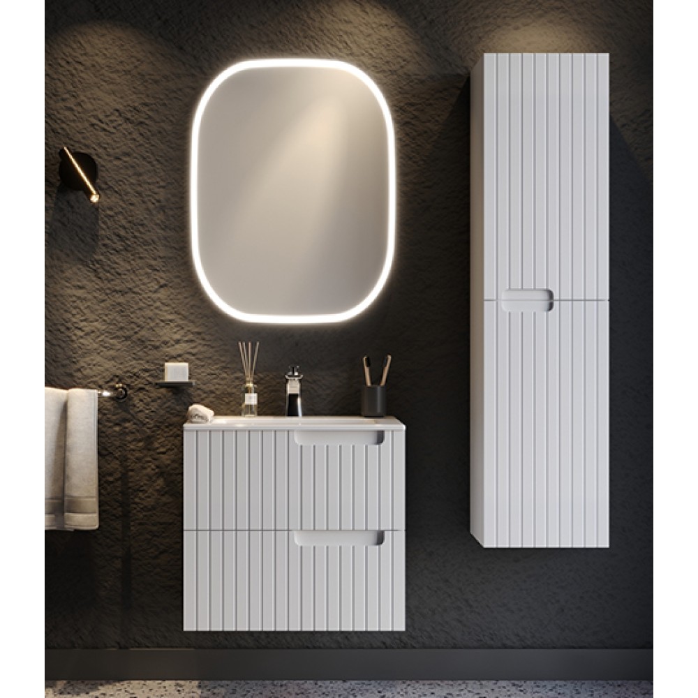 Σετ Μπάνιου Enza Λευκό Ματ 60cm