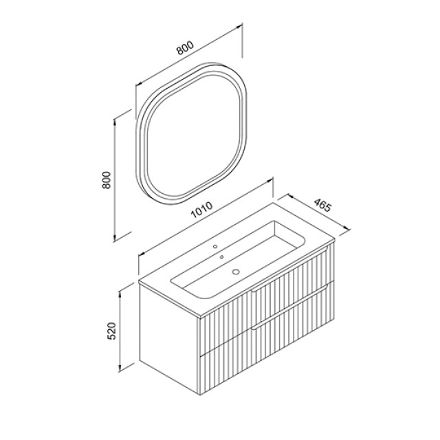Bathroom Furniture Enza Anthracite Mat 100cm