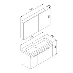 Σετ Μπάνιου Trend Ανθρακί Ματ 105cm