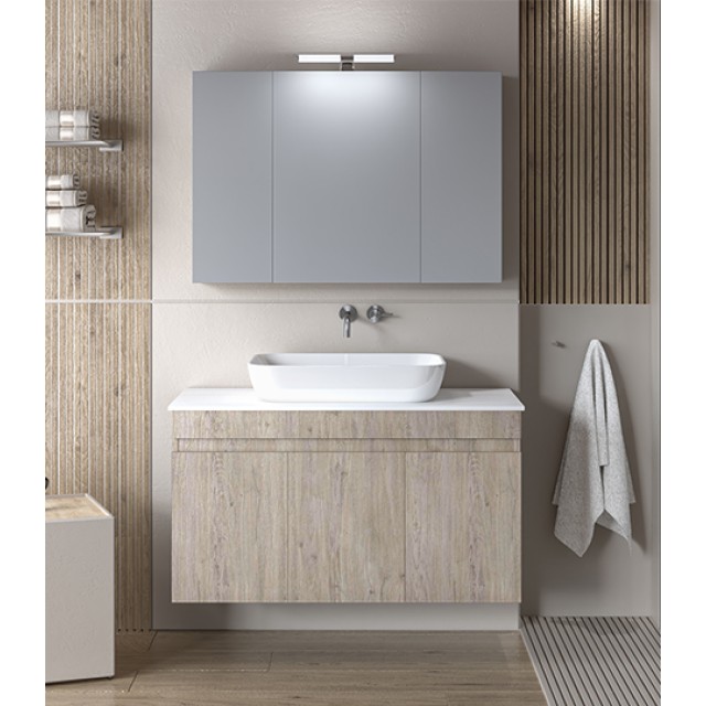 Bathroom Furniture Omega Top Beige & Oak 100cm