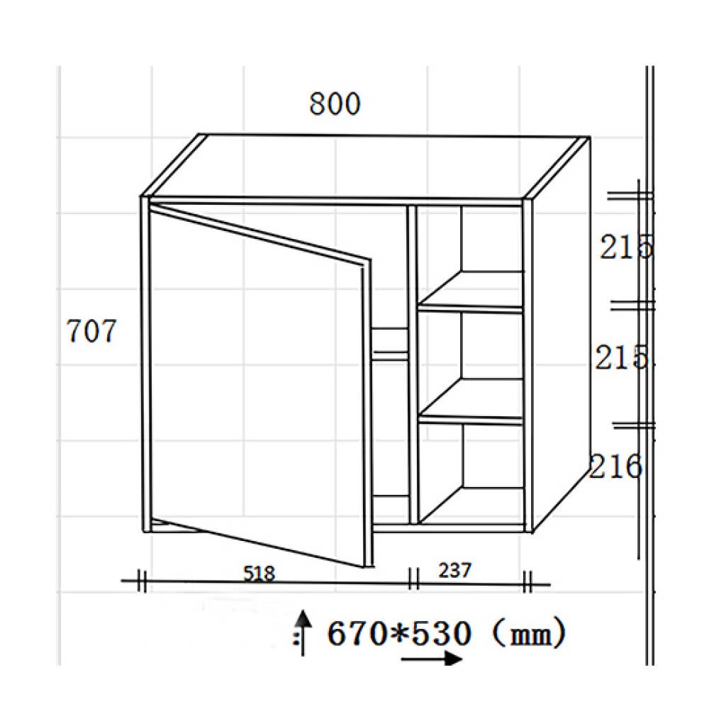 Bathroom Furniture Vera White & Sonoma 80cm Bathroom Furniture Vera White & Sonoma 80cm