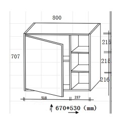 Bathroom Furniture Vera White & Sonoma 80cm Bathroom Furniture Vera White & Sonoma 80cm