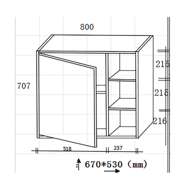 Bathroom Furniture Vera White & Sonoma 80cm
