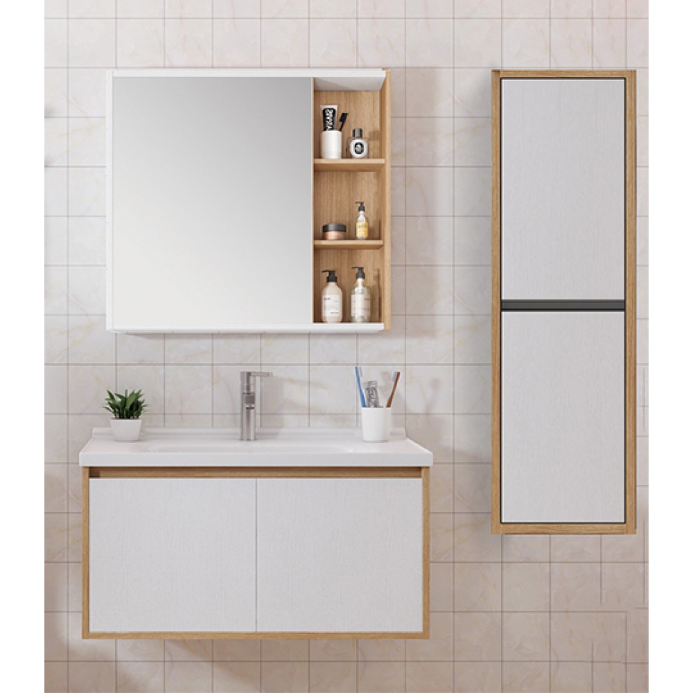Bathroom Furniture Vera White & Sonoma 80cm Bathroom Furniture Vera White & Sonoma 80cm
