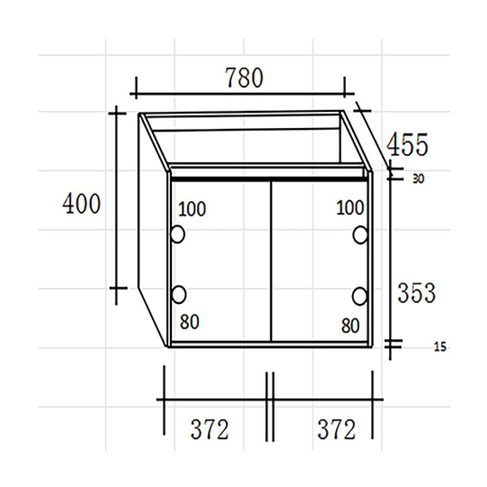 Bathroom Furniture Vera White & Sonoma 80cm Bathroom Furniture Vera White & Sonoma 80cm