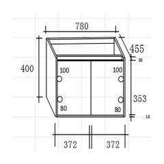 Bathroom Furniture Vera White & Sonoma 80cm Bathroom Furniture Vera White & Sonoma 80cm