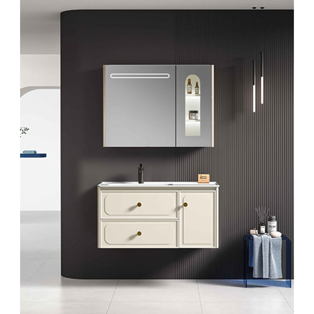 Σετ Μπάνιου Erato Λευκό Ivory 80cm