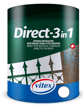 Vitex Direct 3 in 1 Γυαλιστερό Χρώμα Μετάλλων Λευκό No11 0.75L